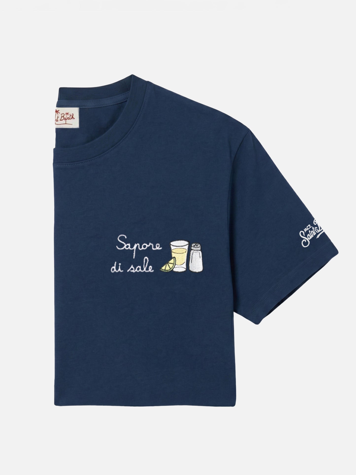 T-shirt Portofino bleu avec broderie Sapore Di Sale 