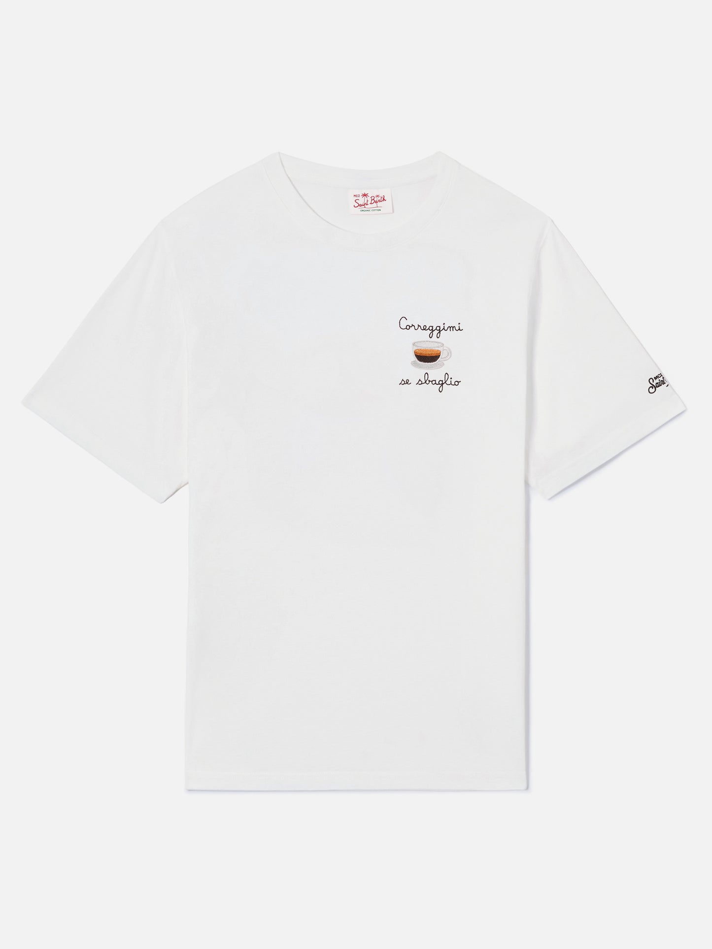 Camiseta Portofino color crema con bordado Correggimi Se Sbaglio 