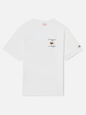 Camiseta Portofino color crema con bordado Correggimi Se Sbaglio 