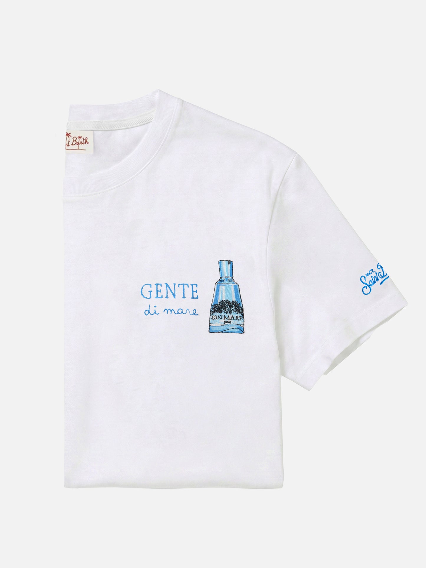 T-shirt Portofino blanc avec broderie Gente Di Mare | Édition spéciale 