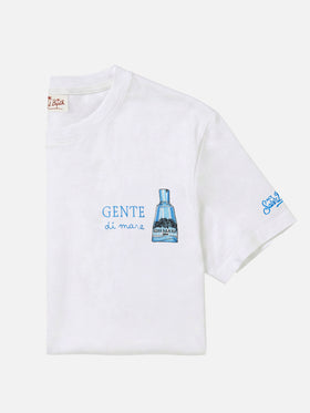 T-shirt Portofino blanc avec broderie Gente Di Mare | Édition spéciale 