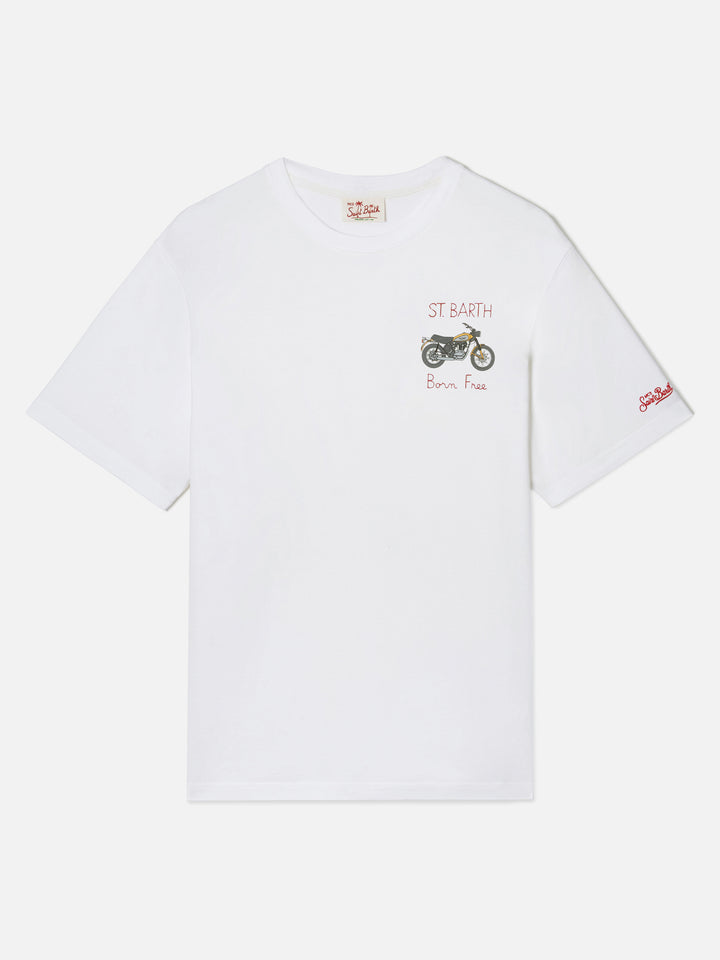 White Portofino T-shirt with Born Free embroidery | Special Edition