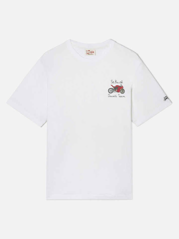 White Portofino T-shirt with Ducati Team embroidery | Special Edition