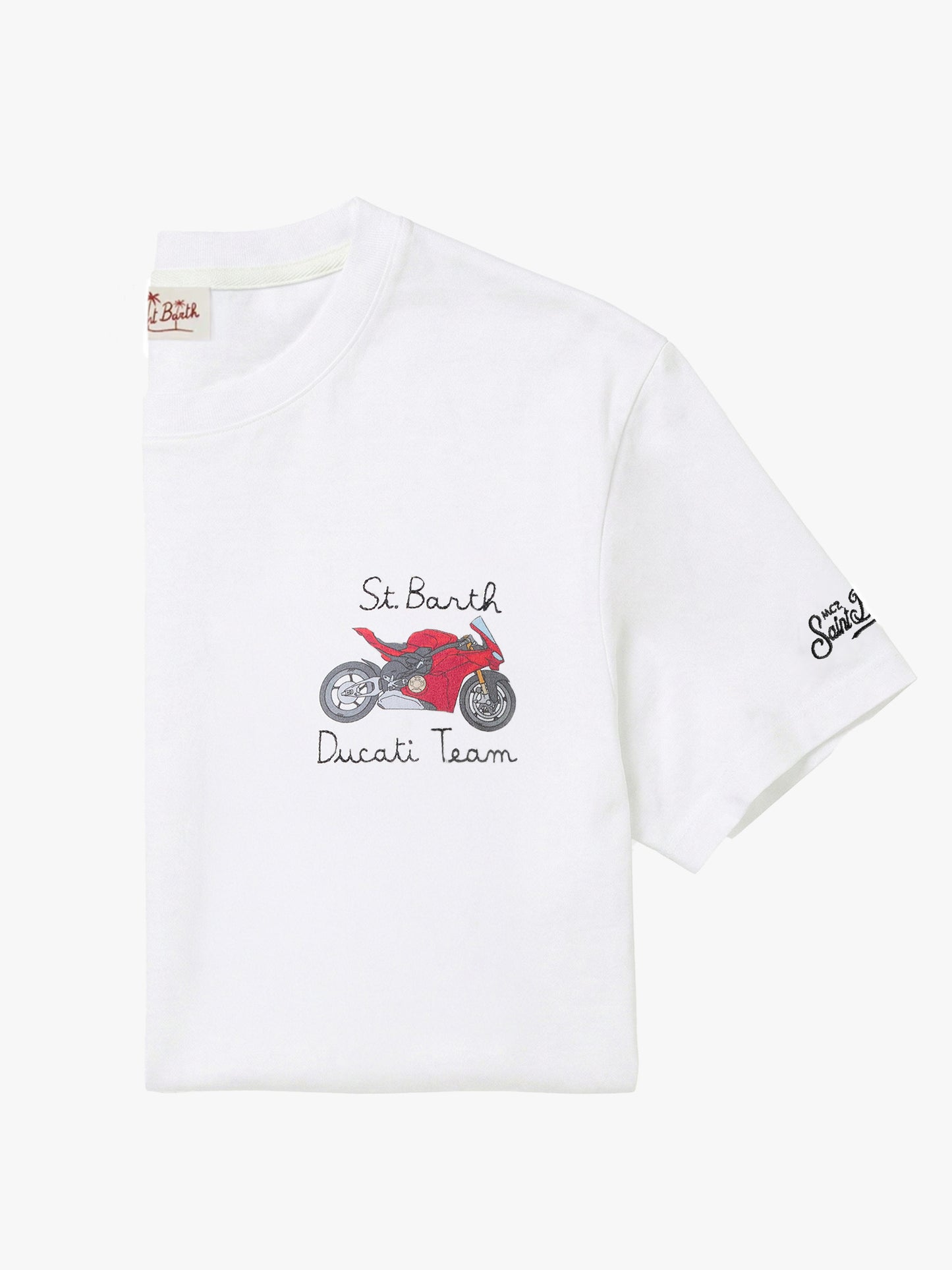 Camiseta Portofino blanca con bordado Ducati Team | Edición Especial 