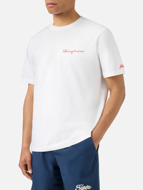 White Portofino T-shirt with Abbronzatissimo embroidery