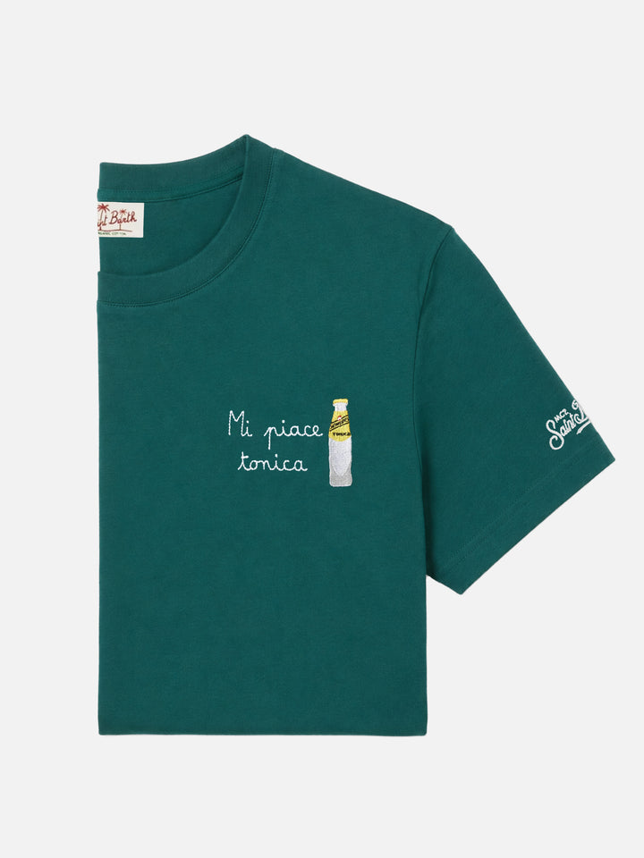 Green Portofino T-shirt with Mi Piace Tonica embroidery | Special Edition
