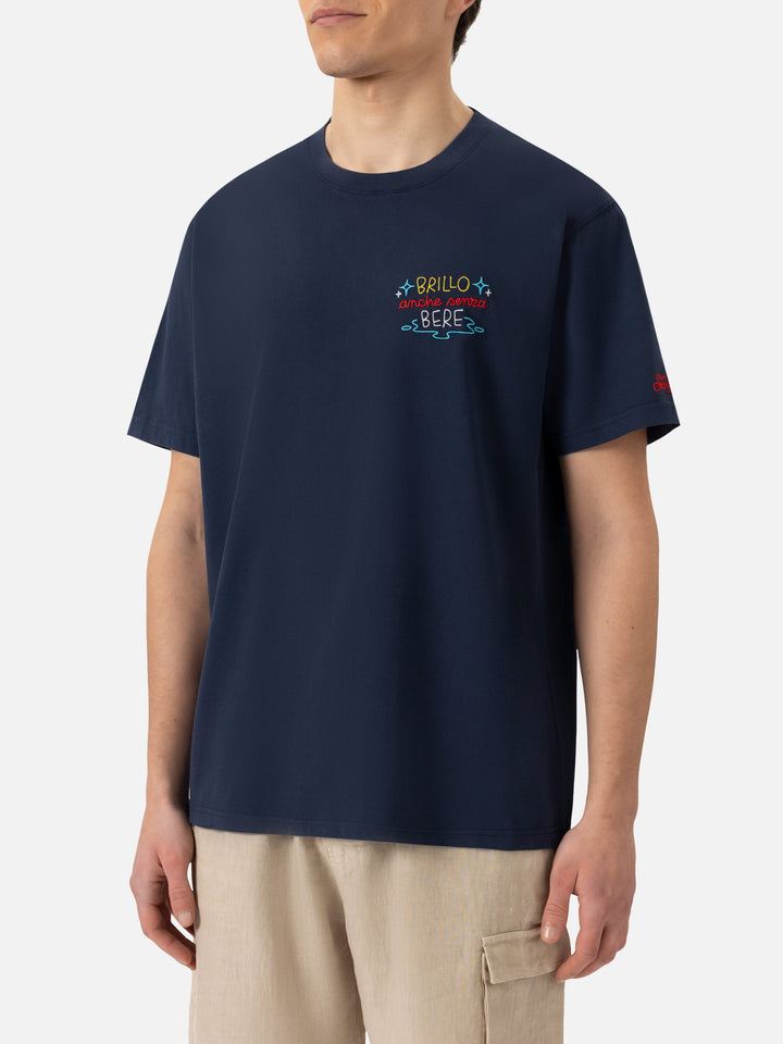 Classic fit cotton jersey t-shirt Portofino with Brillo senza bere embroidery | INSULTI LUMINOSI SPECIAL EDITION - MC2 Saint Barth