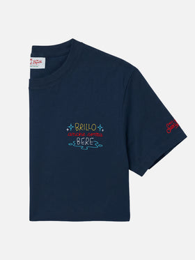 T-shirt en jersey de coton coupe classique Portofino avec broderie Brillo senza bere | INSULTI LUMINOSI SPECIAL EDITION 