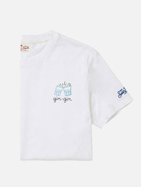 Classic fit cotton jersey t-shirt Portofino with Gin Gin embroidery | INSULTI LUMINOSI SPECIAL EDITION