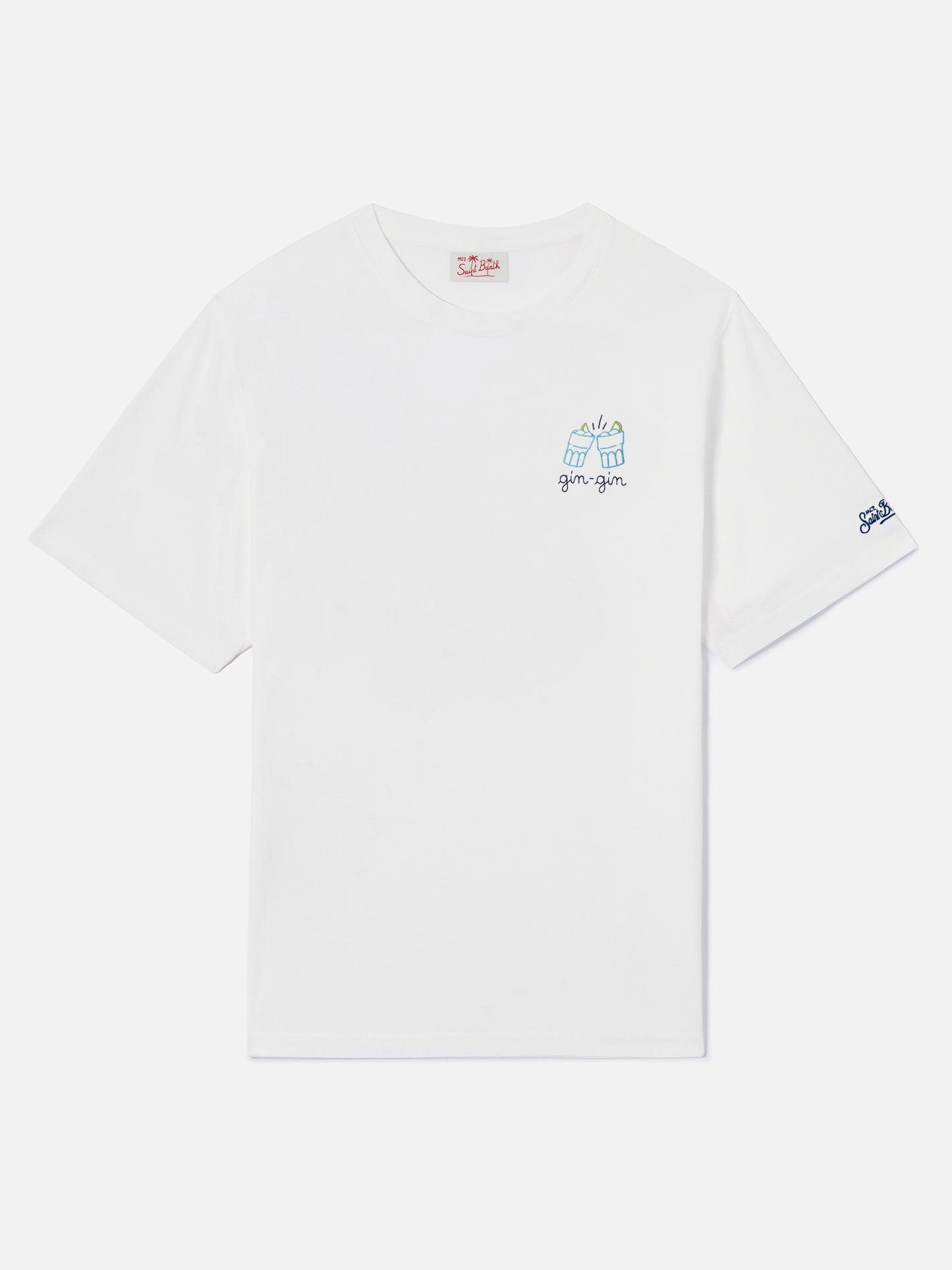 Classic fit cotton jersey t-shirt Portofino with Gin Gin embroidery | INSULTI LUMINOSI SPECIAL EDITION