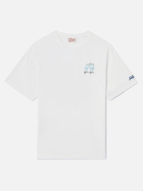 Classic fit cotton jersey t-shirt Portofino with Gin Gin embroidery | INSULTI LUMINOSI SPECIAL EDITION