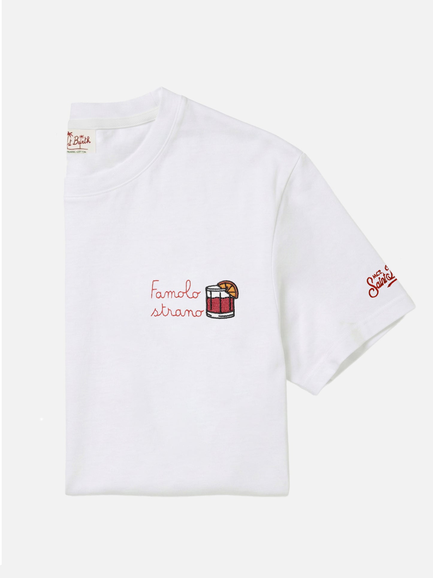 Classic fit cotton jersey t-shirt Portofino with Famolo strano embroidery |INSULTI LUMINOSI SPECIAL EDITION