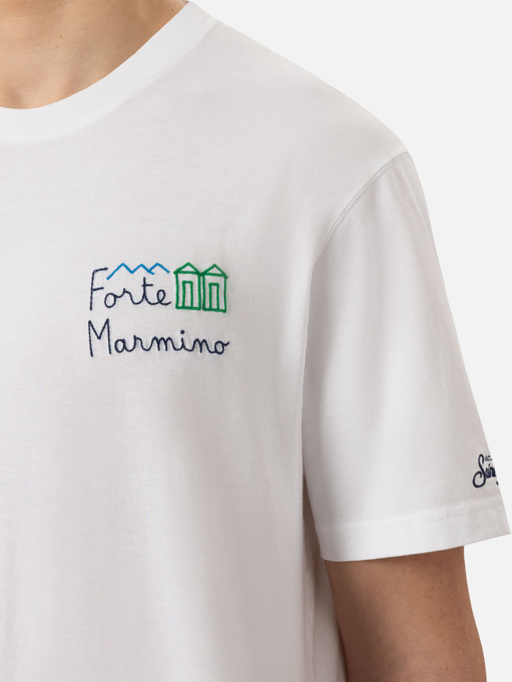 Classic fit cotton jersey t-shirt Portofino with Forte Marmino embroidery - MC2 Saint Barth