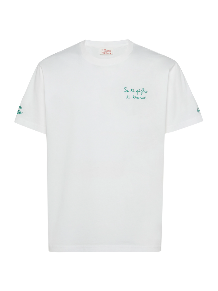 Classic fit cotton jersey t-shirt Portofino with Se ti piglio ti tronco! embroidery |SAPORE DI MARE SPECIAL EDITION