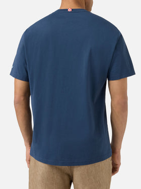 T-shirt Portofino blu con ricamo Tequila Social Club