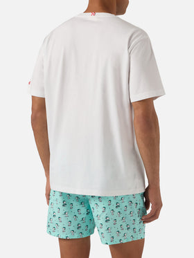 White Portofino T-shirt with Snoopy Family Affair embroidery | Special Edition