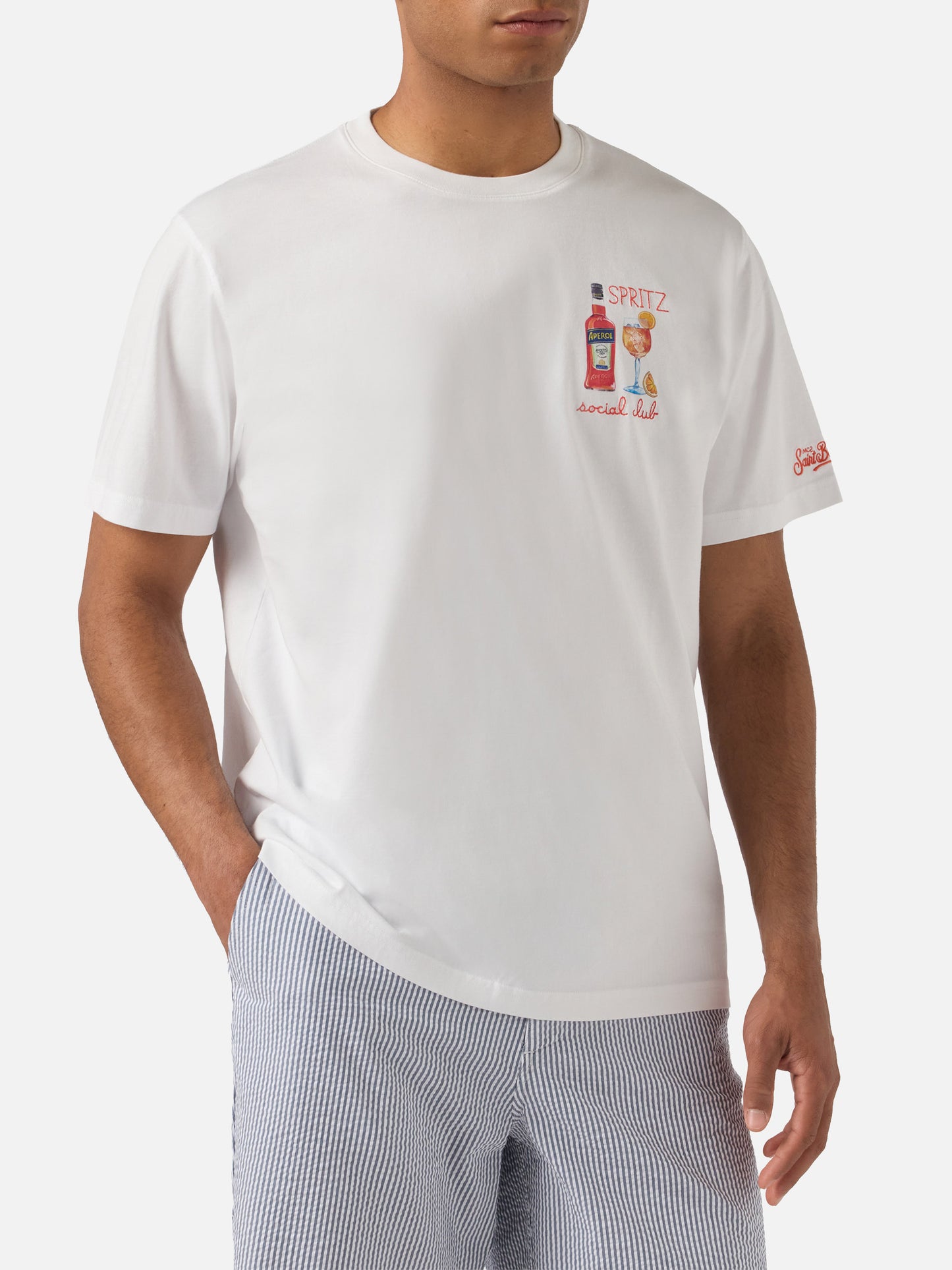 Camiseta Portofino blanca con bordado Spritz Social Club | Special Edition 