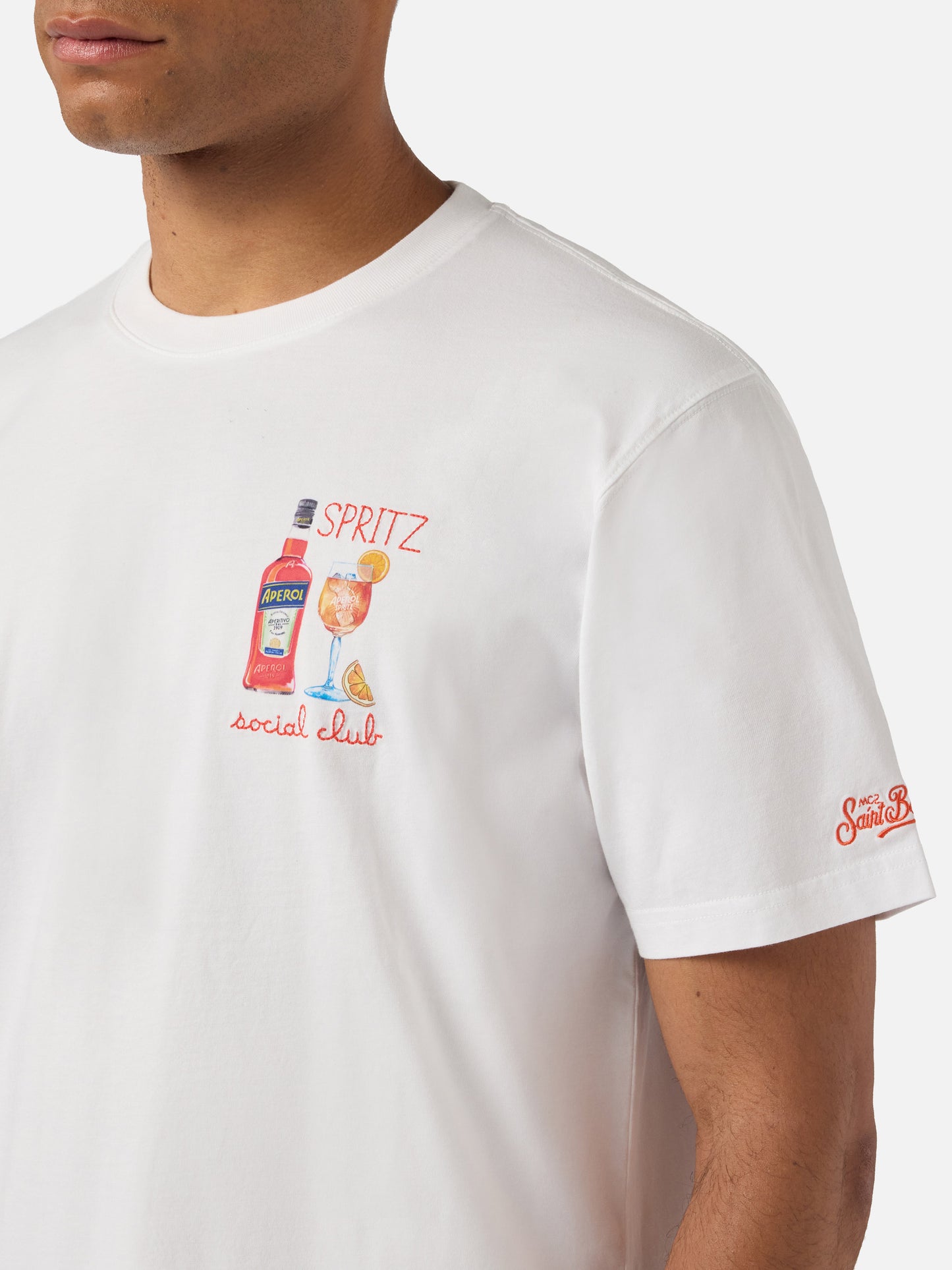 Camiseta Portofino blanca con bordado Spritz Social Club | Special Edition 