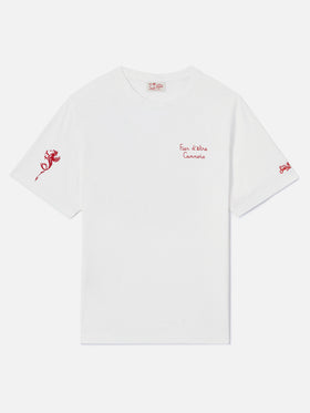 White Portofino T-shirt with AS Cannes Fier d'être Cannois embroidery | Special Edition
