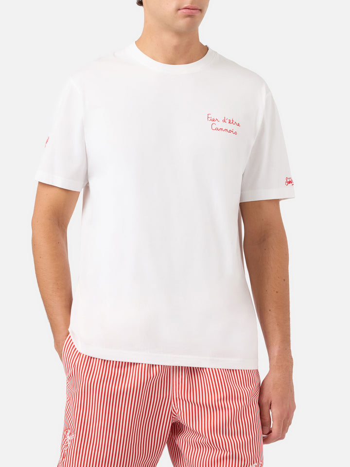 T-shirt Portofino blanc avec broderie AS Cannes Fier d'être Cannois | Édition spéciale 