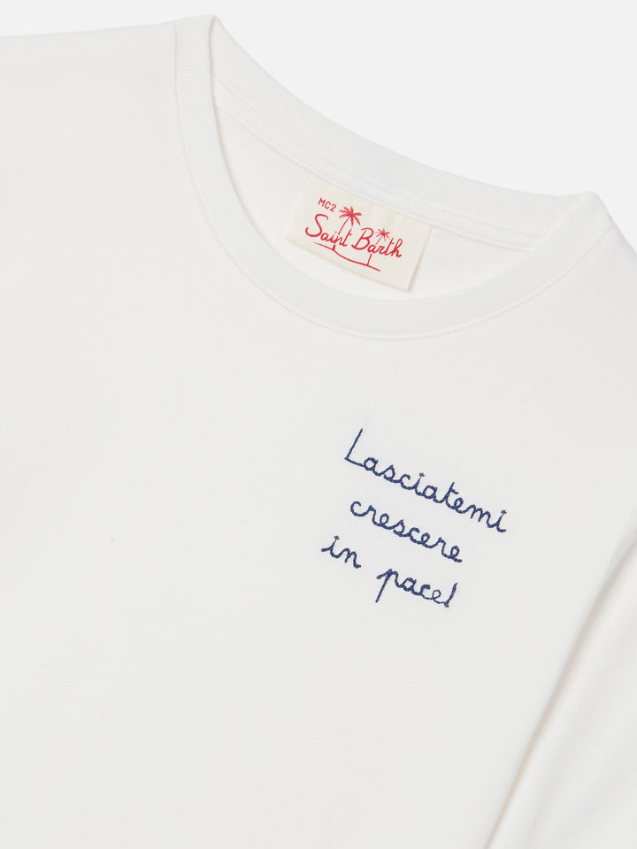 T-shirt Portofino Jr con ricamo Lasciatemi Crescere In Pace!