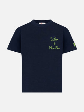 Portofino Jr cotton jersey t-shirt with Bello e Monello embroidery