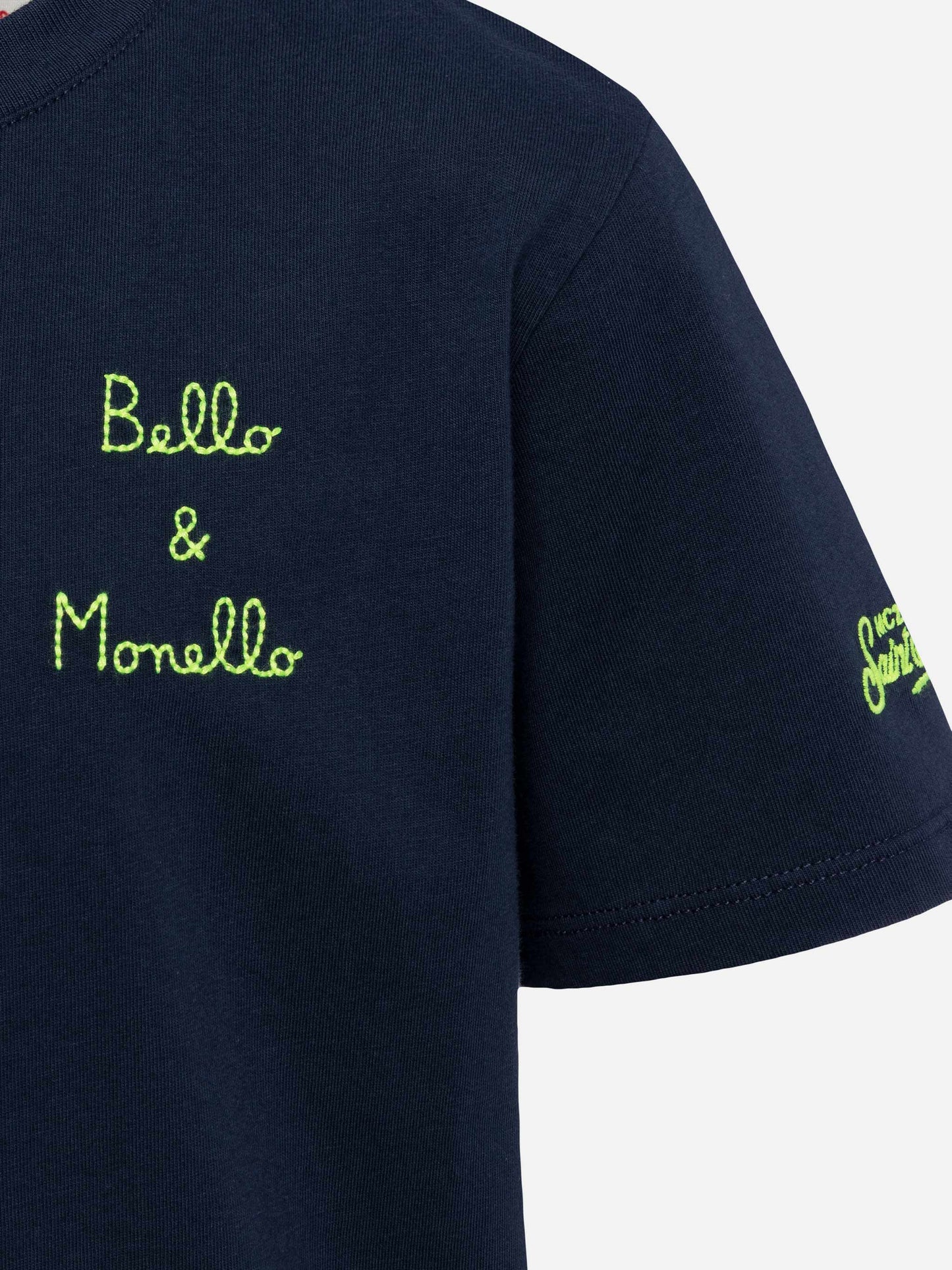Portofino Jr cotton jersey t-shirt with Bello e Monello embroidery