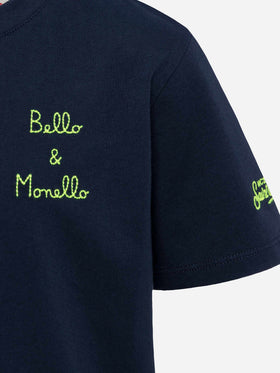 Portofino Jr cotton jersey t-shirt with Bello e Monello embroidery