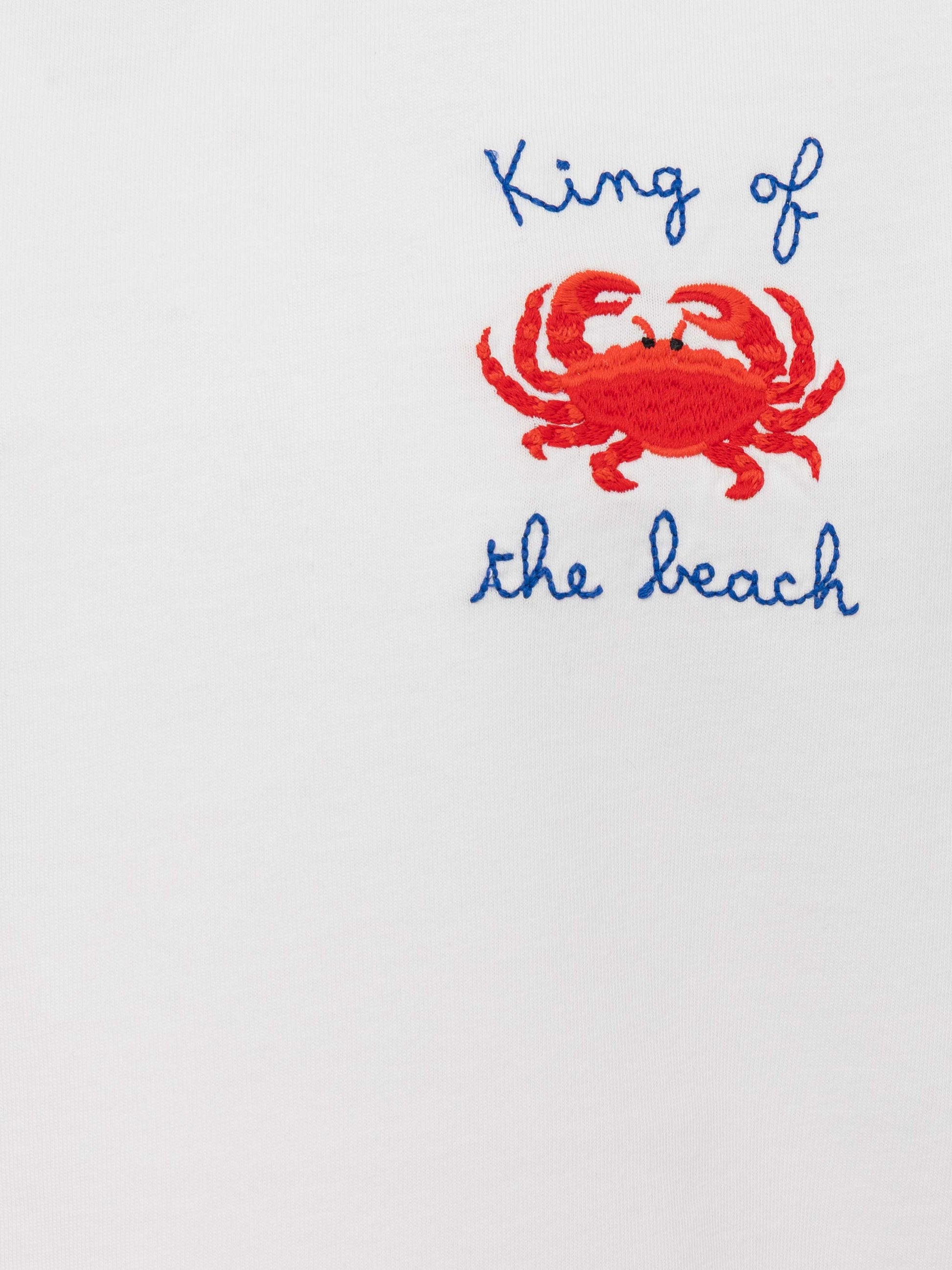 Portofino Jr cotton jersey t-shirt with King of the Beach embroidery - MC2 Saint Barth