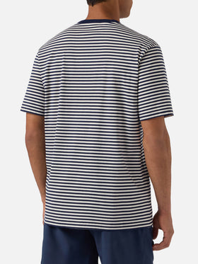 T-shirt Portofino à rayures bleues avec broderie Sapore di Mare | Édition Spéciale 