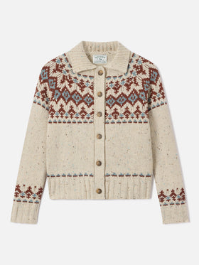Cárdigan Patty de mezcla de lana Donegal con motivo Fair Isle 