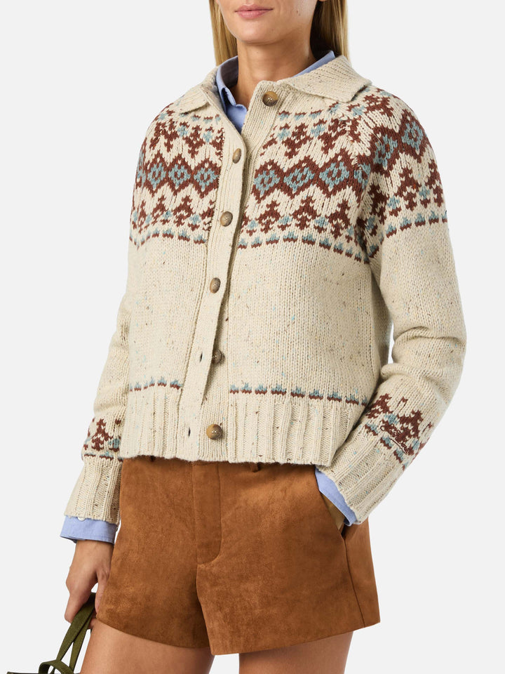 Patty Donegal Wollmisch-Cardigan mit Fair-Isle-Muster 