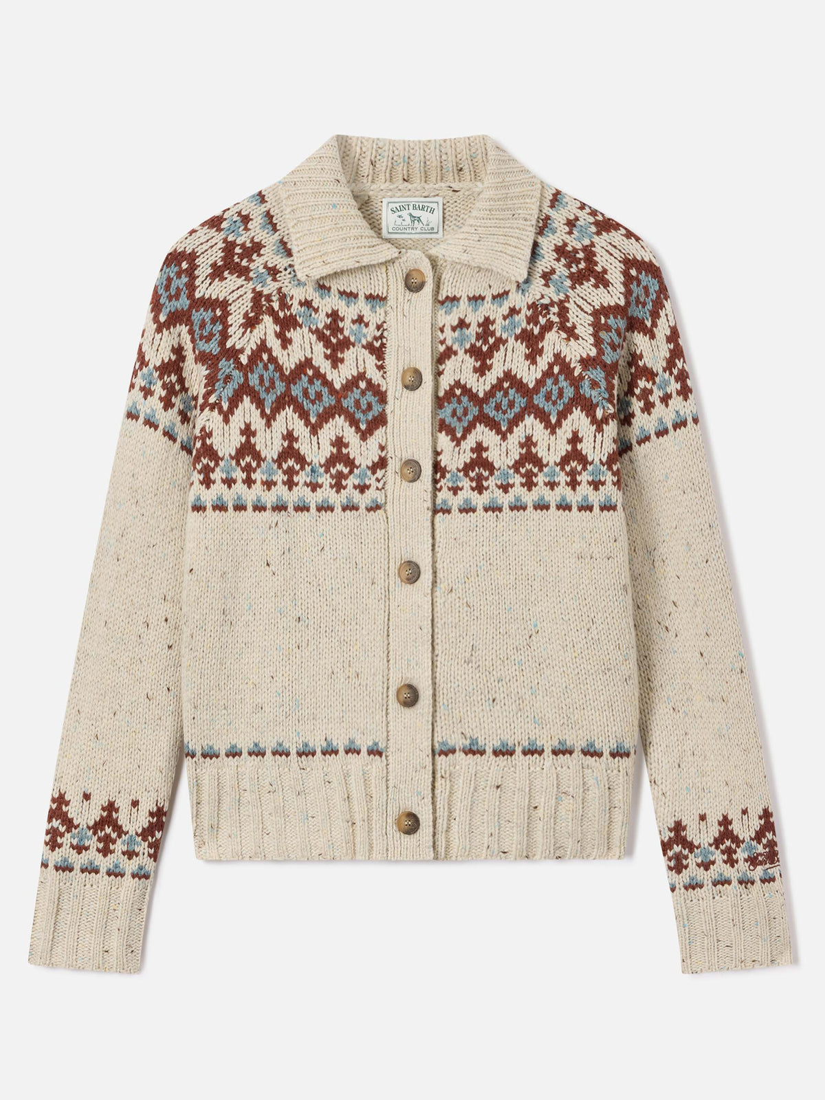 Patty Donegal Wollmisch-Cardigan mit Fair-Isle-Muster 