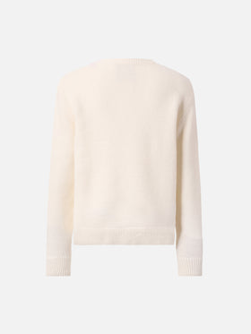 Princess-Pullover aus einer Kaschmirmischung mit Vacanze di Natale-Lurex-Jacquard | VACANZE DI NATALE