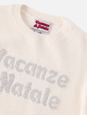 Princess-Pullover aus einer Kaschmirmischung mit Vacanze di Natale-Lurex-Jacquard | VACANZE DI NATALE