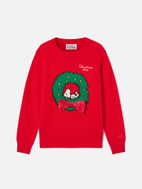 Jersey de punto con cuello redondo Red Princess con parche de Snoopy | Special edition 