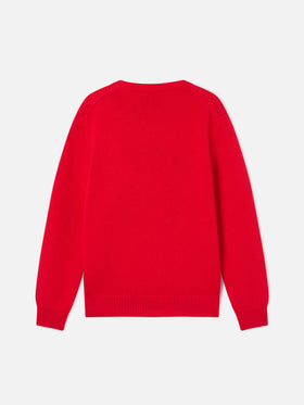 Jersey de punto con cuello redondo Red Princess con parche de Snoopy | Special edition 