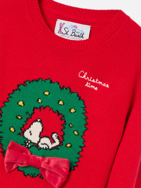 Jersey de punto con cuello redondo Red Princess con parche de Snoopy | Special edition 