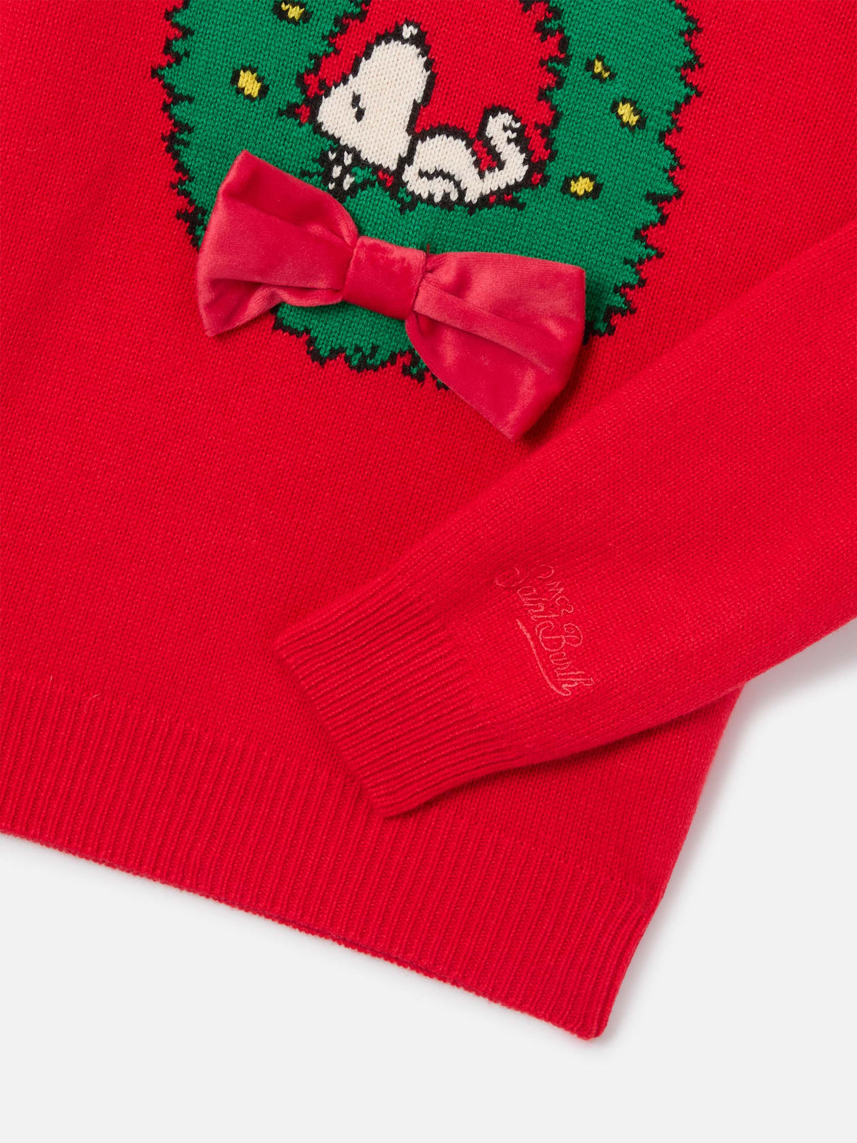 Jersey de punto con cuello redondo Red Princess con parche de Snoopy | Special edition 