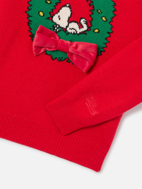 Jersey de punto con cuello redondo Red Princess con parche de Snoopy | Special edition 