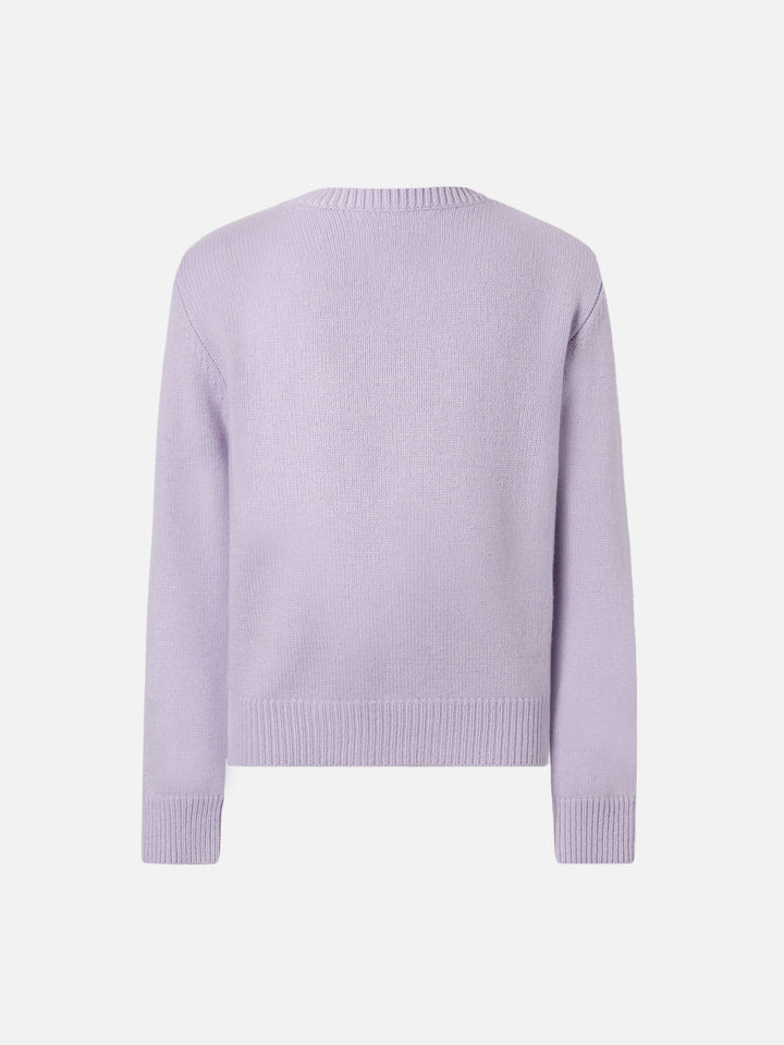 Crewnecl Princess in cashmere blend with Bella e Monella jacquard