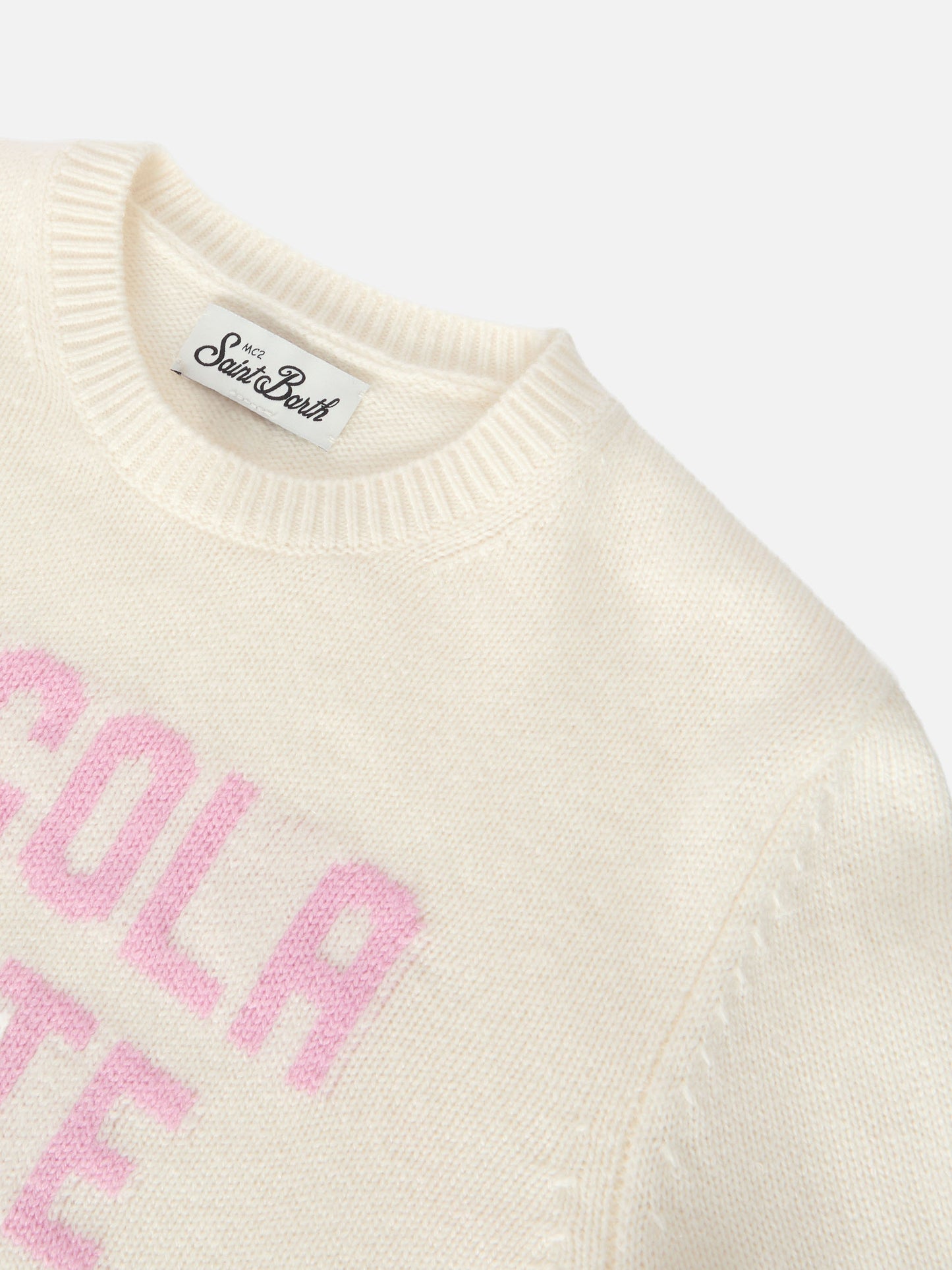 Girocollo Princess in misto cashmere con jacquard Piccola Peste