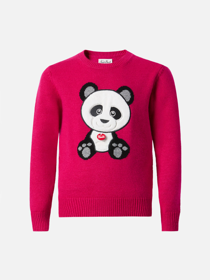 Maglione  Princess in misto cashmere  con patch panda Trudi | TRUDI SPECIAL EDITION