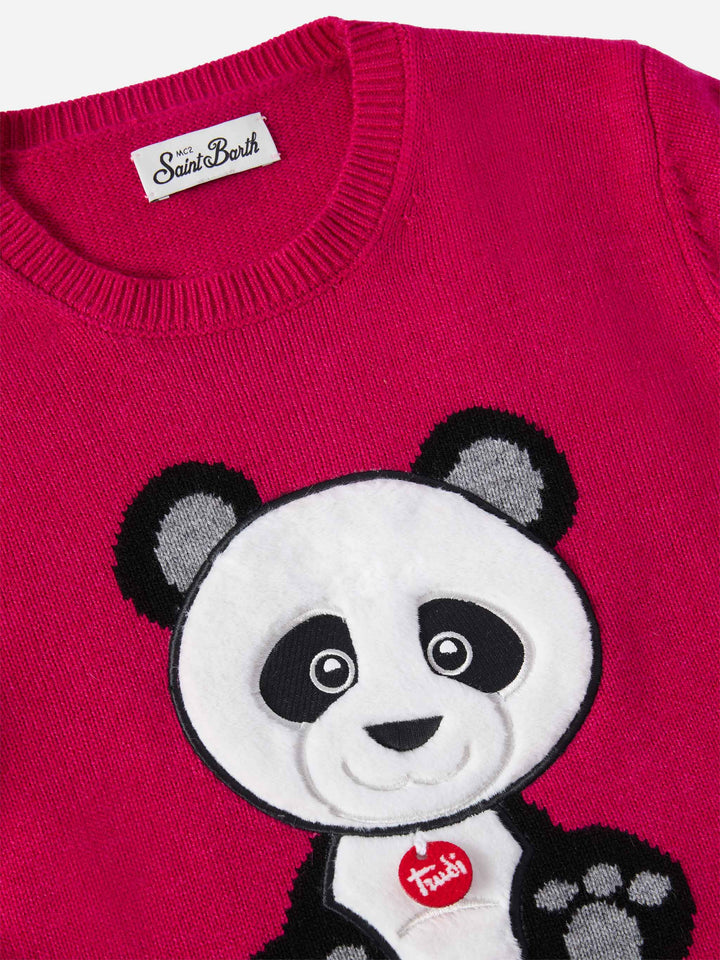 Maglione  Princess in misto cashmere  con patch panda Trudi | TRUDI SPECIAL EDITION