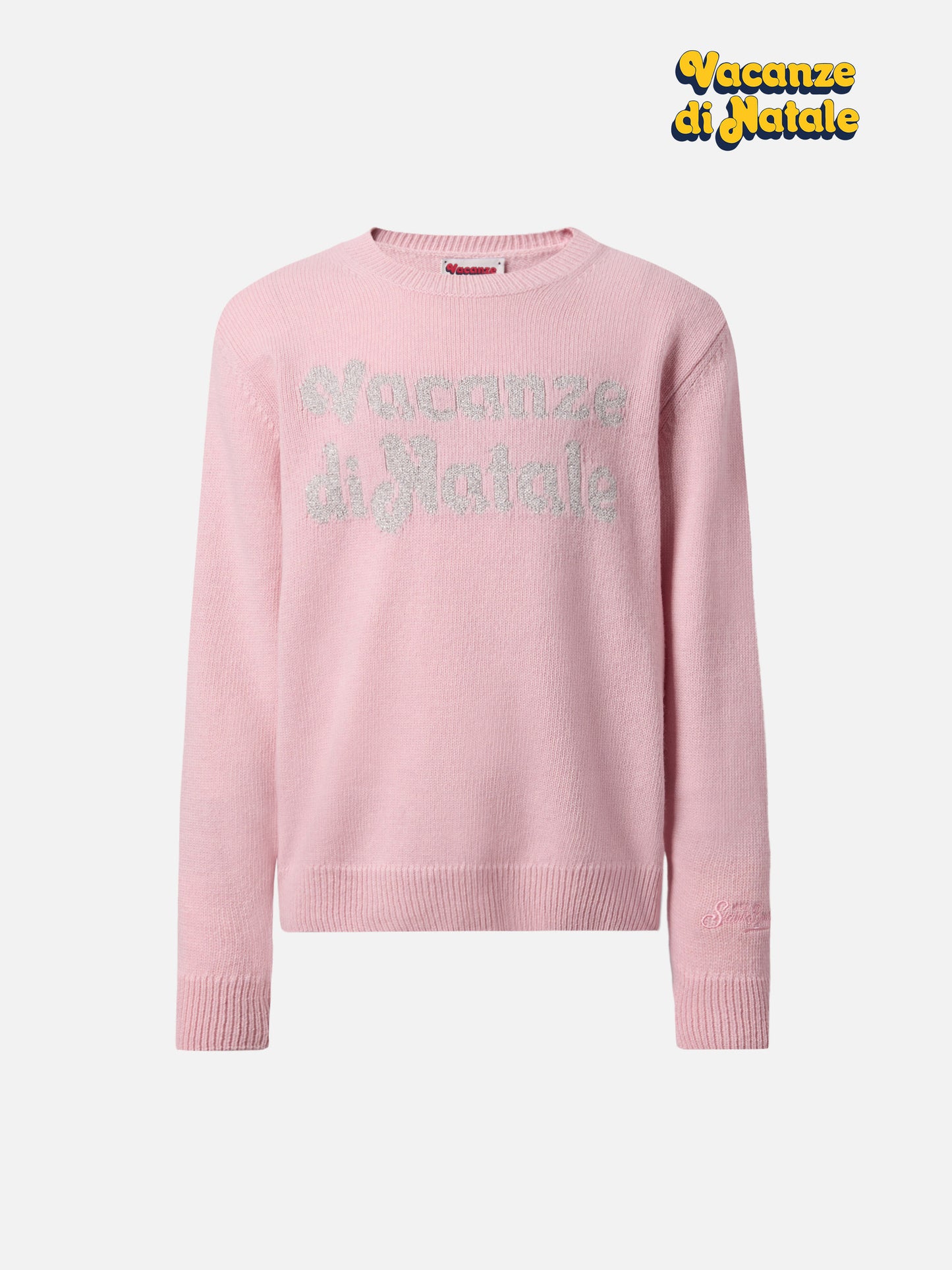 Princess cashmere-blend crewneck with Vacanze di Natale lurex jacquard | VACANZE DI NATALE SPECIAL EDITION