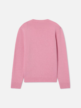 Prinzessinnen-Rundhalspullover in Rosa mit Bella Impossibile-Stickerei 
