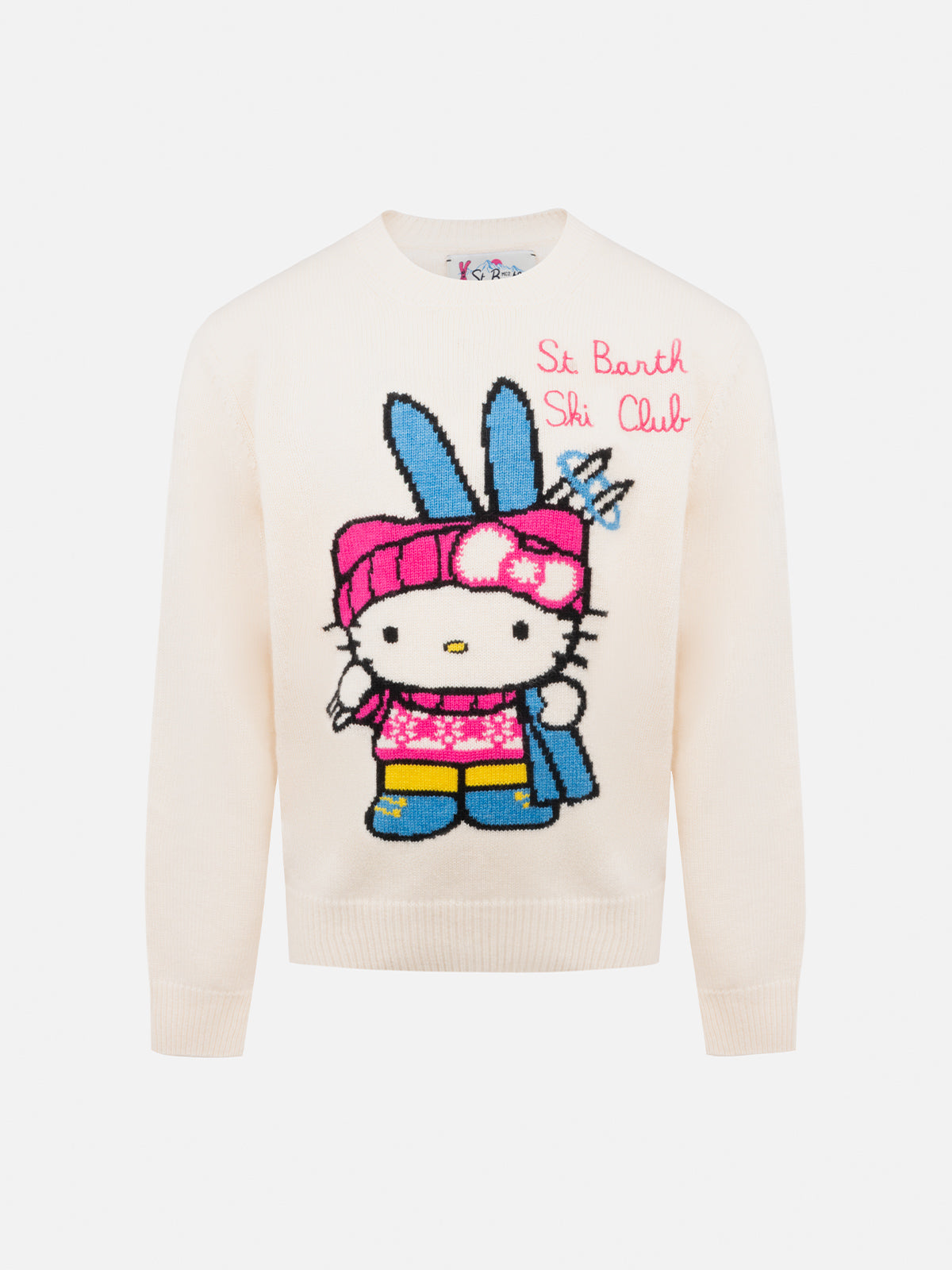 Girl crewneck sweater Princess with Hello Kitty jacquard | HELLO KITTY SPECIAL EDITION - MC2 Saint Barth