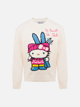 Girl crewneck sweater Princess with Hello Kitty jacquard | HELLO KITTY SPECIAL EDITION - MC2 Saint Barth