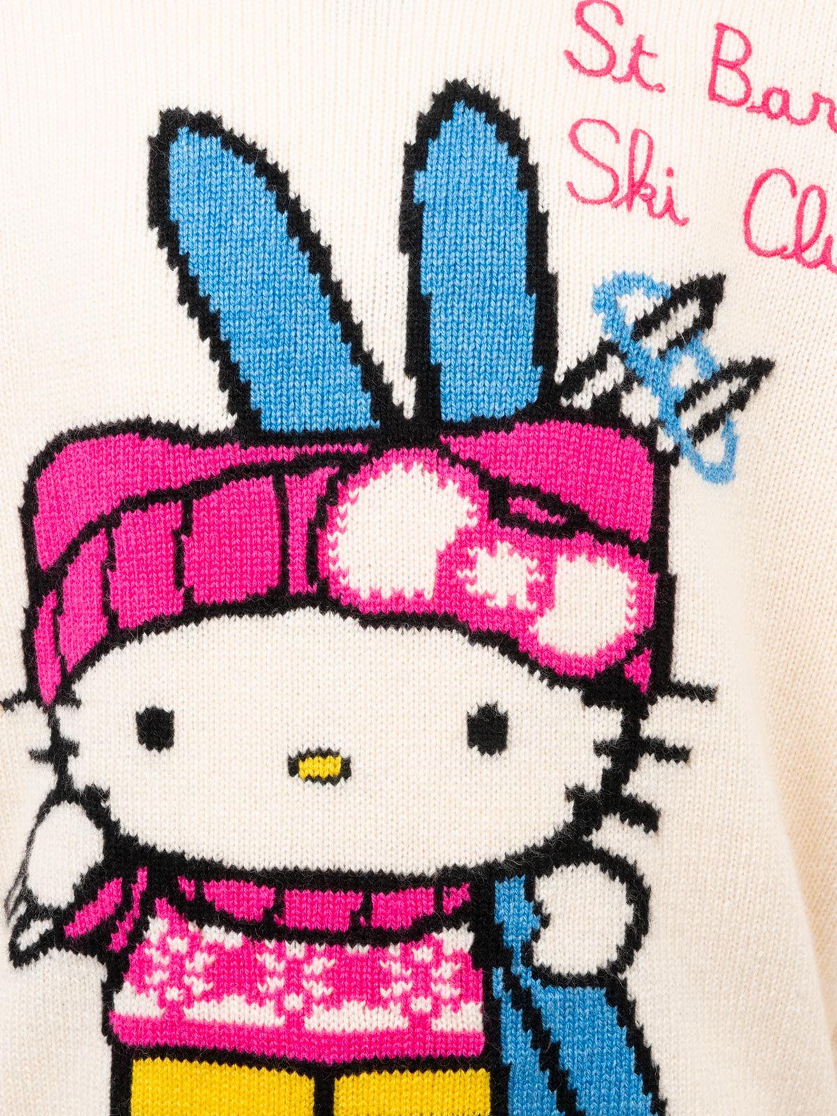 Girl crewneck sweater Princess with Hello Kitty jacquard | HELLO KITTY SPECIAL EDITION - MC2 Saint Barth
