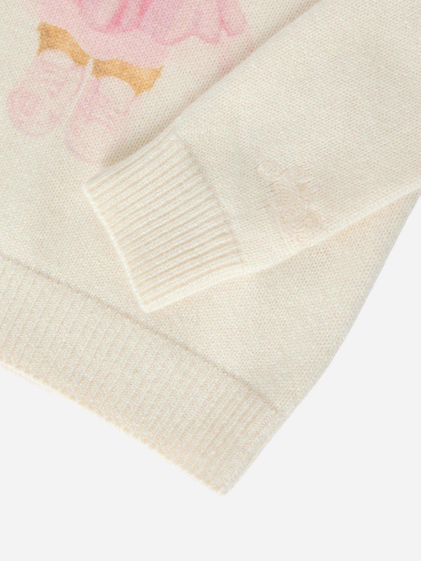 Maglione Princess in misto cashmere con stampa orsetto e ricamo